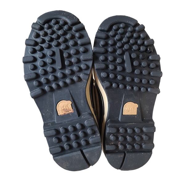 Sorel Caribou Buff Tan Black Waterproof Lace Up Boots Women's 7 / 9 - Picture 4 of 5